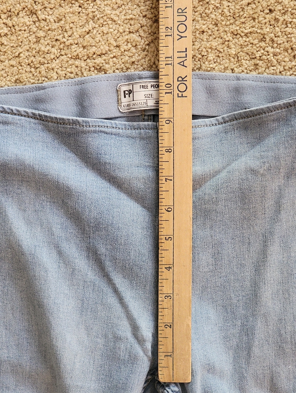Free People Penny Pull On Flare Jeans, Size W28 Short, Light Wash, Retro Boho - Picture 7 of 10